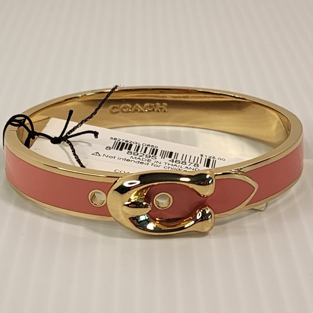 COACH Signature C-Buckle
Bangle - Gold-tone & color Pink Enamel